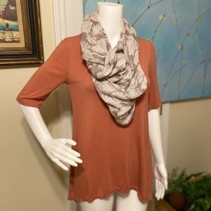 Kenar blouse includes infinity scarf